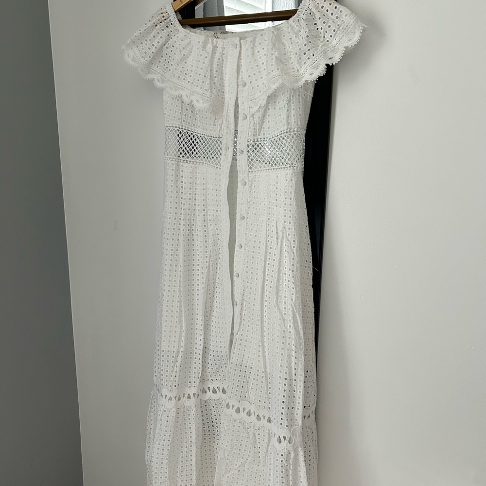 On Sale! Perfect dress for a summer white party.  NWT…Lara White Maxi Dress